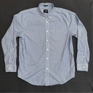 Abercrombie & Fitch Navy and White Striped Casual Shirt